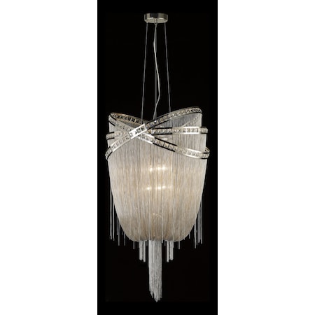 Avenue Lighting Wilshire Blvd. Collection Nckl Fnsh Steel Chain Foyear Hanging Fixture, 479576 HF1609-NCK